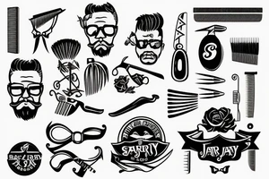 Sailor jerry style barber razor blade tattoo idea