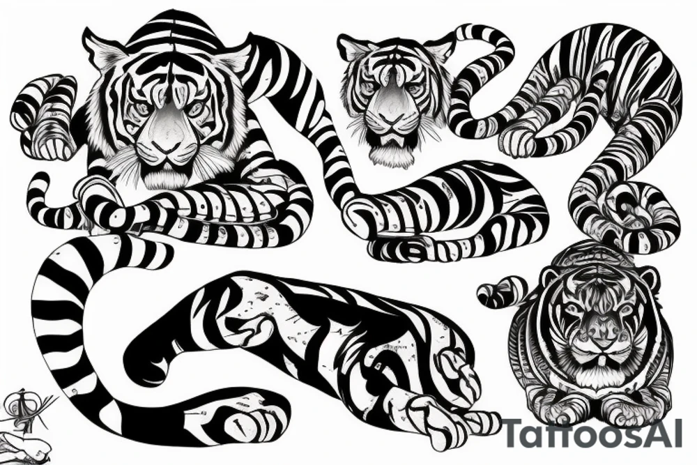 Tiger crawling up arm tattoo idea