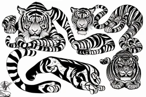 Tiger crawling up arm tattoo idea