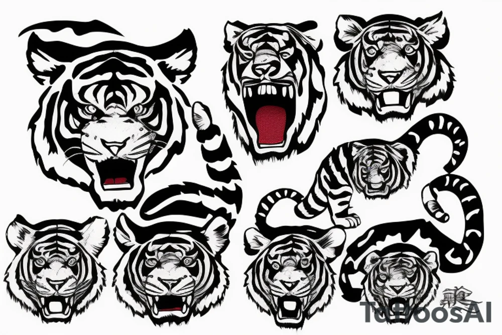 Tiger crawling up arm tattoo idea