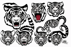 Tiger crawling up arm tattoo idea