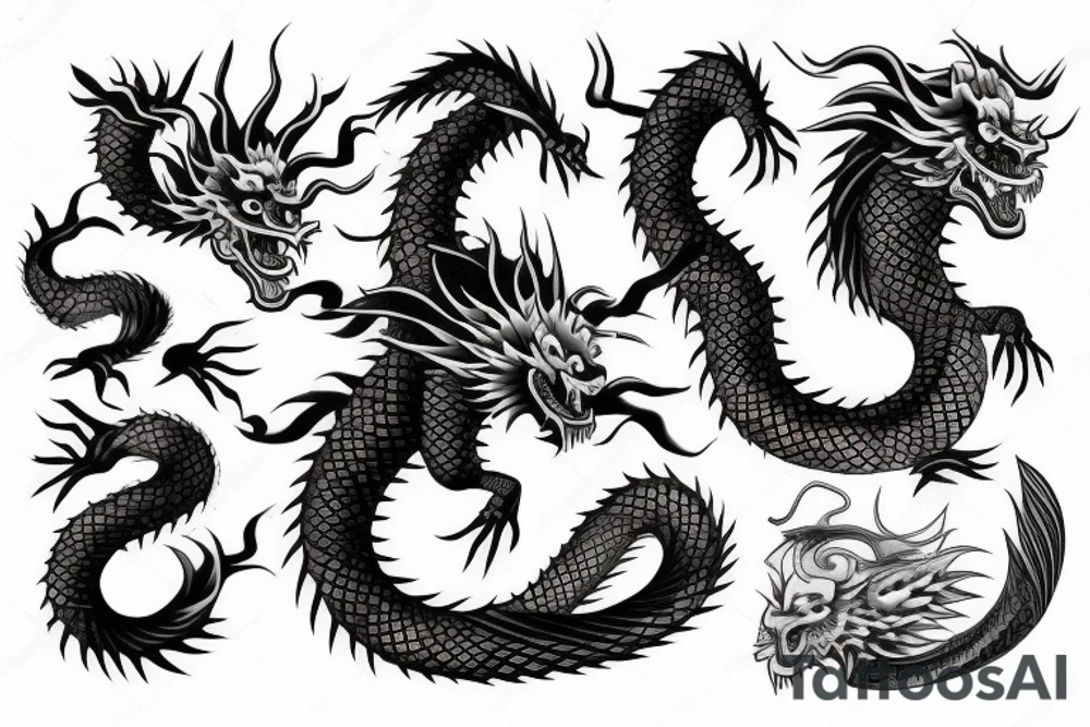 japanese dragon samurai tattoo idea