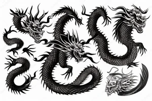 japanese dragon samurai tattoo idea