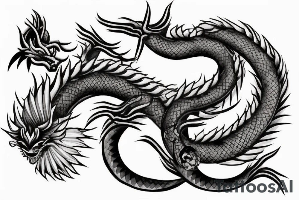 japanese dragon samurai tattoo idea