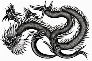 japanese dragon samurai tattoo idea