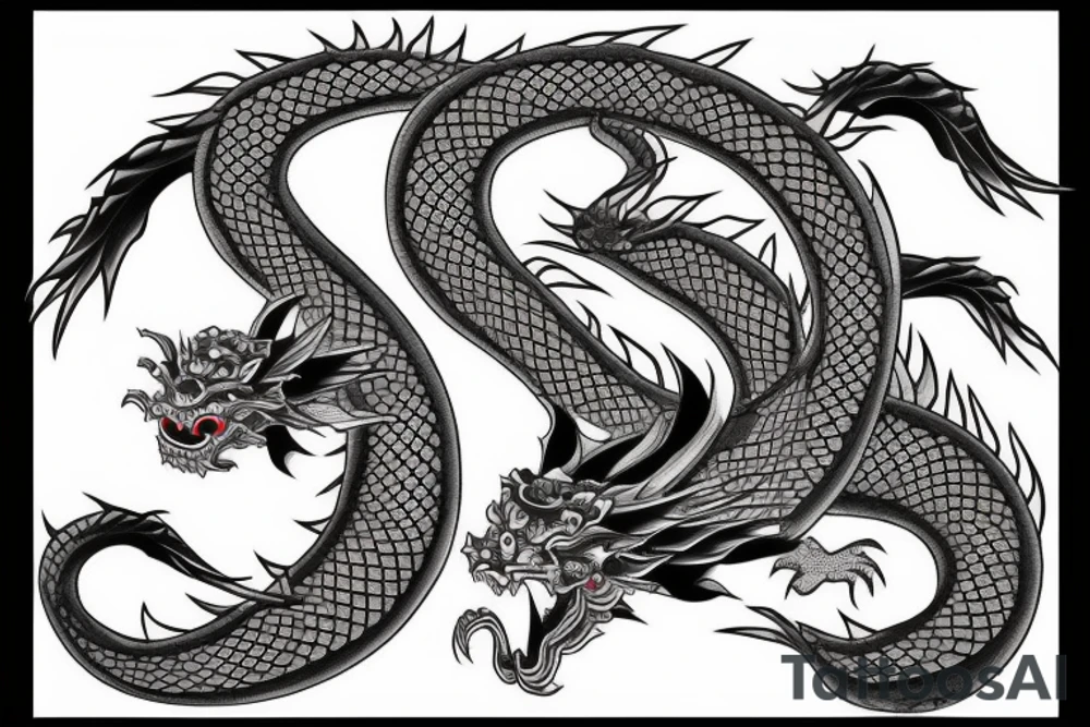 japanese dragon samurai tattoo idea