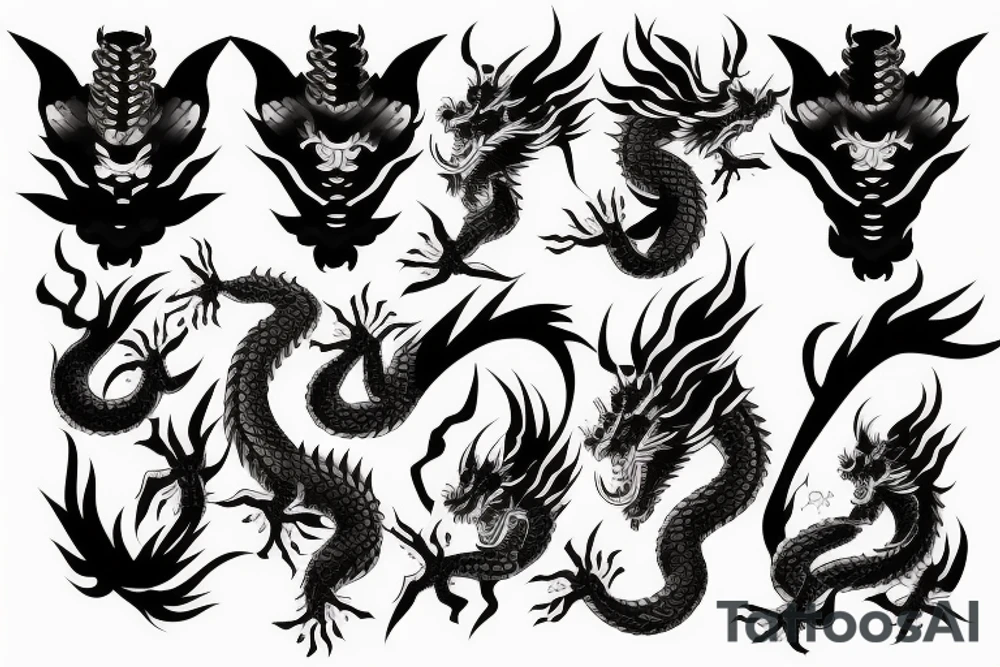 japanese dragon samurai tattoo idea