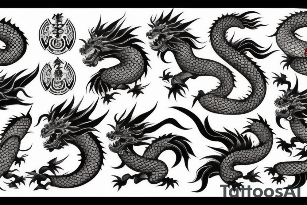 japanese dragon samurai tattoo idea