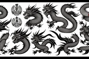 japanese dragon samurai tattoo idea