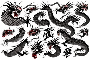 japanese dragon samurai tattoo idea