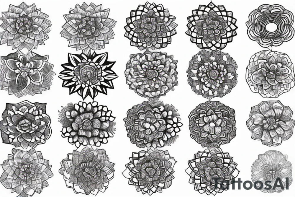mandala rose tattoo idea
