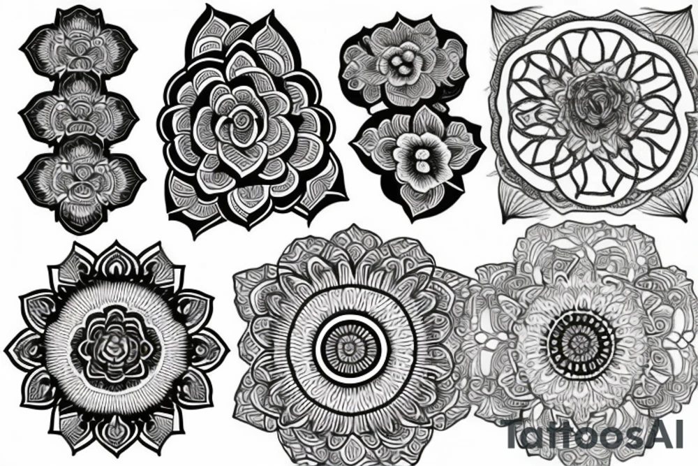 mandala rose tattoo idea