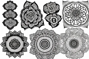 mandala rose tattoo idea