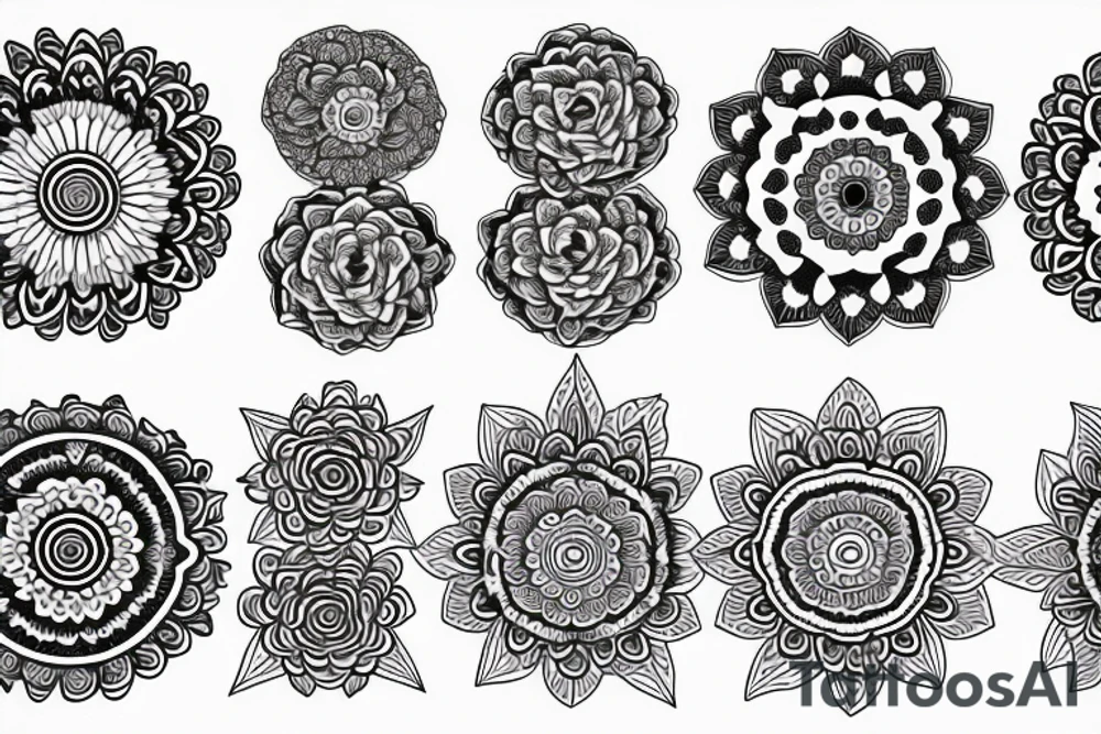 mandala rose tattoo idea