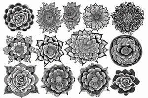 mandala rose tattoo idea