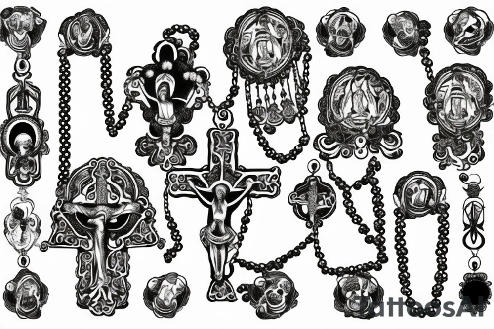 s mary praying rosary beads' tattoo idea