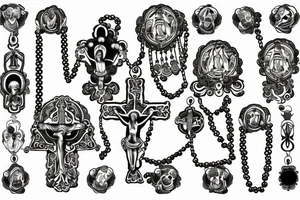 s mary praying rosary beads' tattoo idea