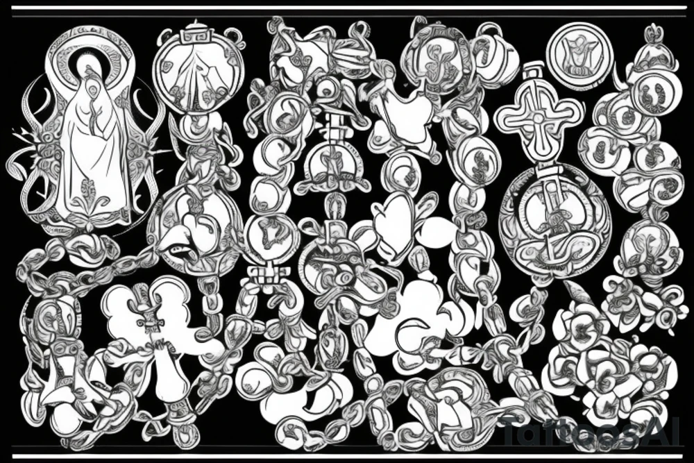 s mary praying rosary beads' tattoo idea