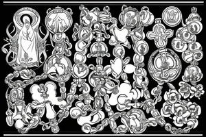 s mary praying rosary beads' tattoo idea