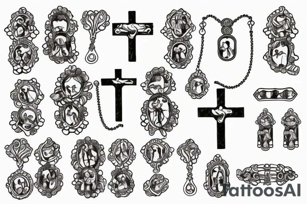 s mary praying rosary beads' tattoo idea