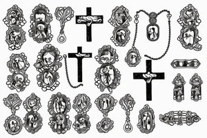 s mary praying rosary beads' tattoo idea