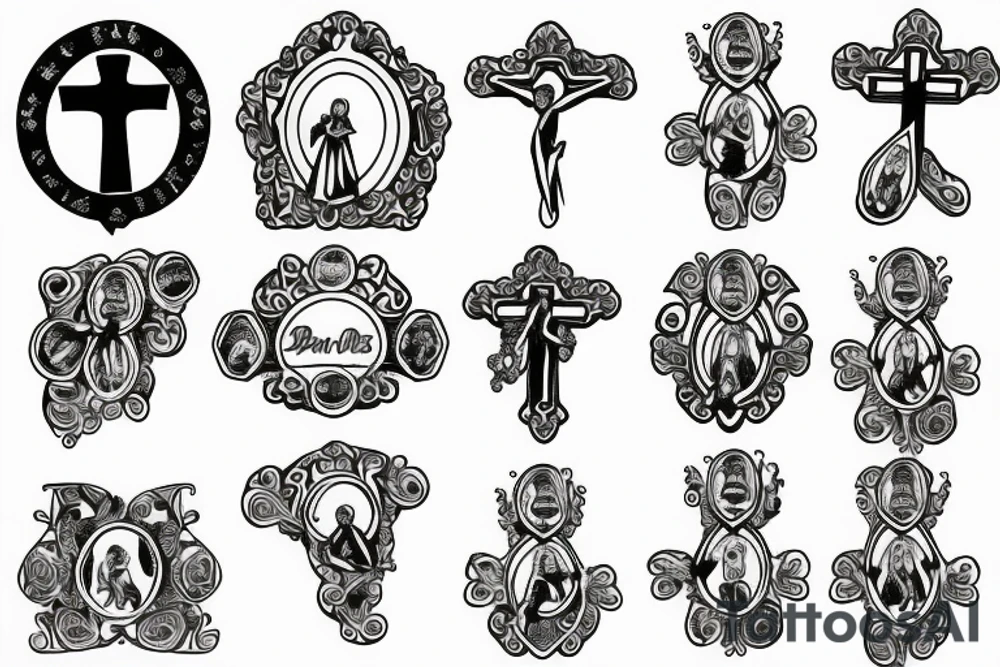 s mary praying rosary beads' tattoo idea