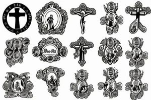 s mary praying rosary beads' tattoo idea