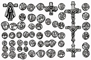 s mary praying rosary beads' tattoo idea