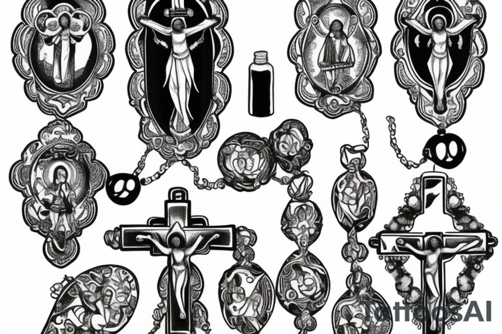 s mary praying rosary beads' tattoo idea
