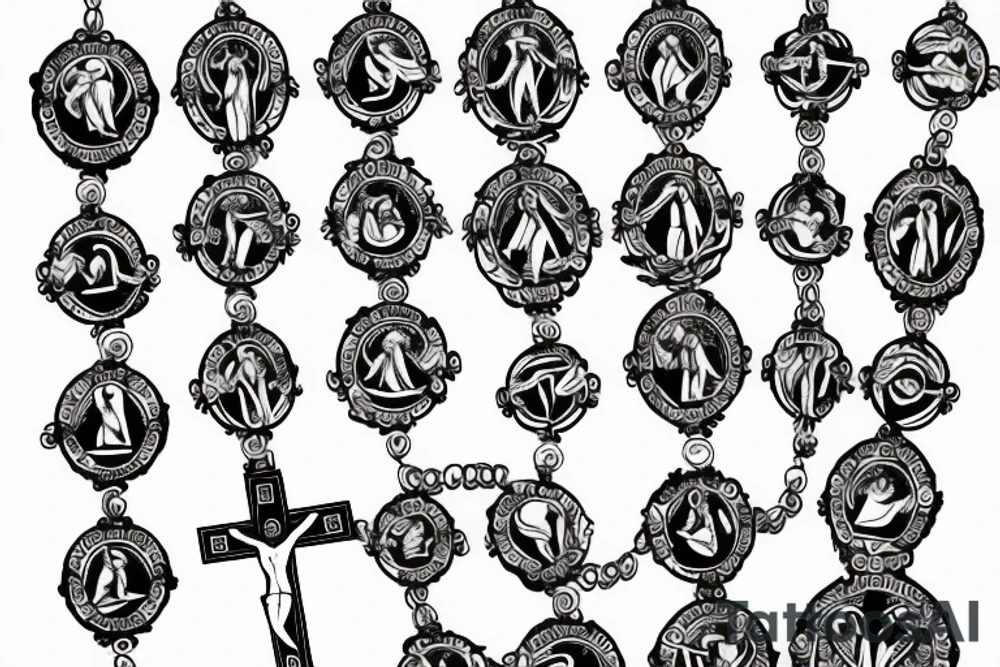 s mary praying rosary beads' tattoo idea