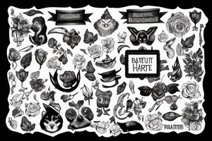 Bergkette mit See Bäumen und einer Hütte tattoo idea
