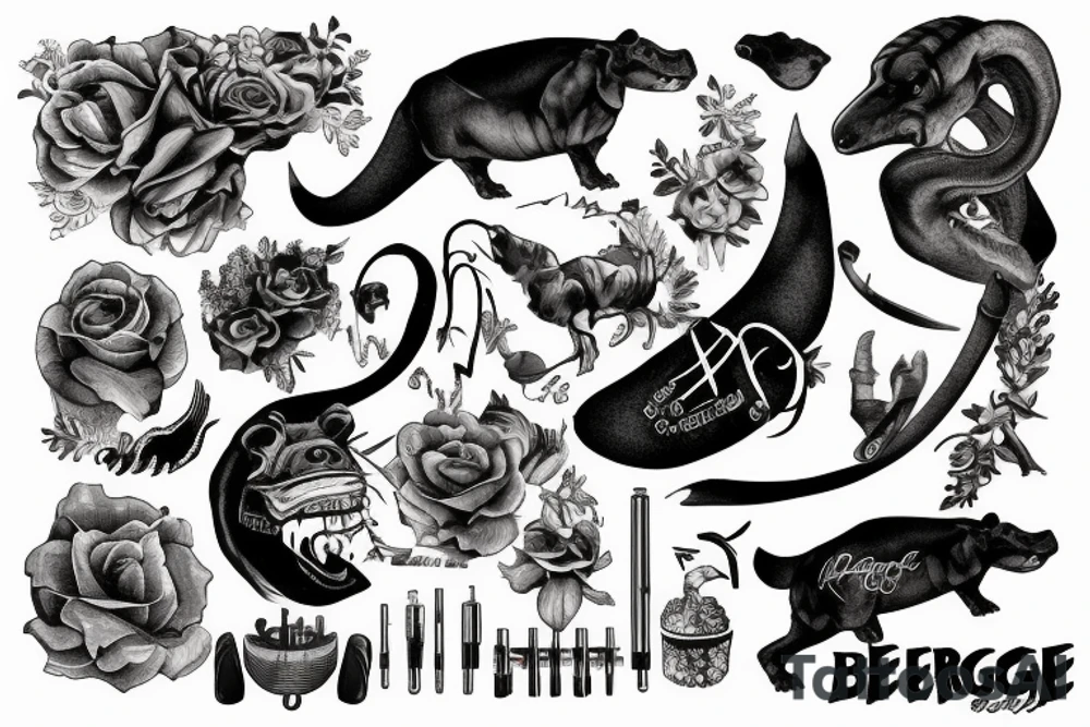 Berge See Hütte mit Steg tattoo idea