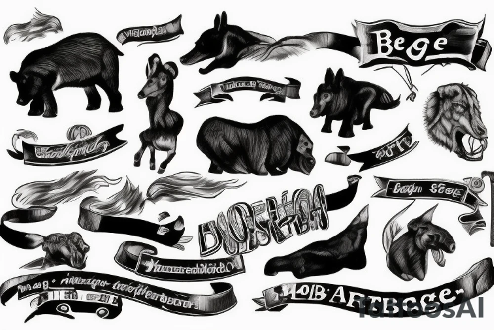 Berge See Hütte mit Steg tattoo idea