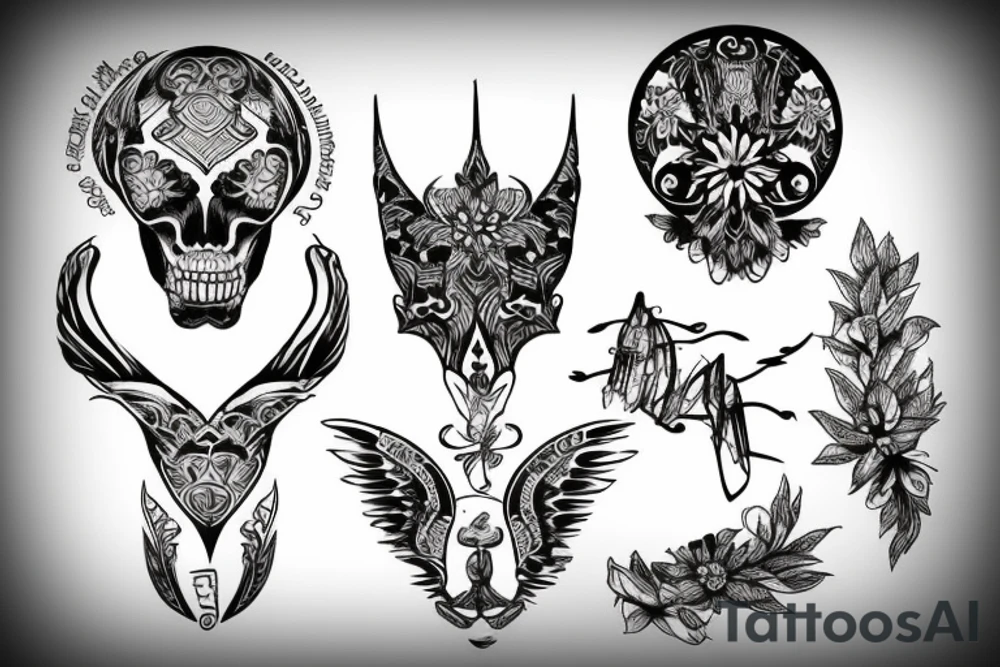 Rückentattoo mit Berge tattoo idea