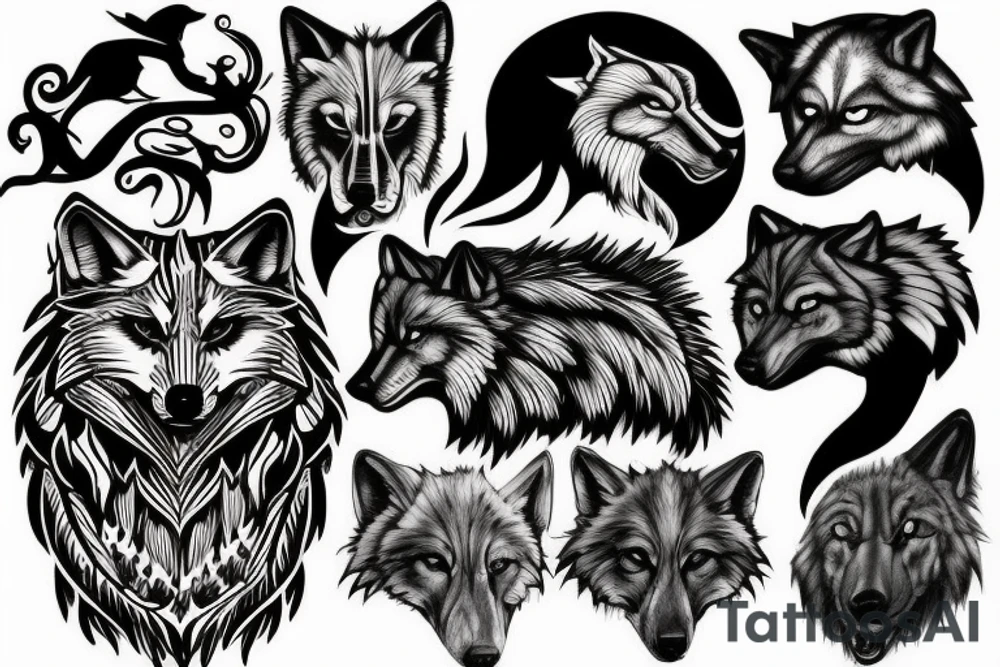 wolf tattoo idea