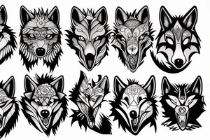 side angry wolf tattoo idea
