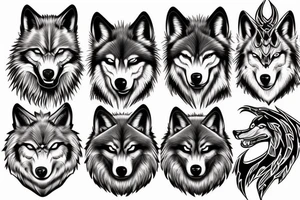 side angry wolf tattoo idea