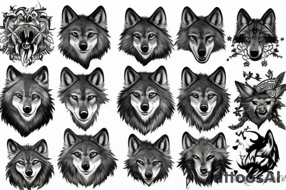 wolf tattoo idea