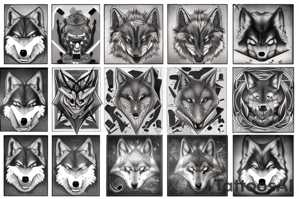 angry wolf, maths tattoo idea