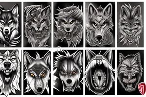 wolf growling tattoo idea