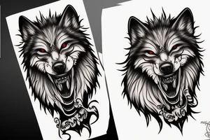 wolf growling tattoo idea
