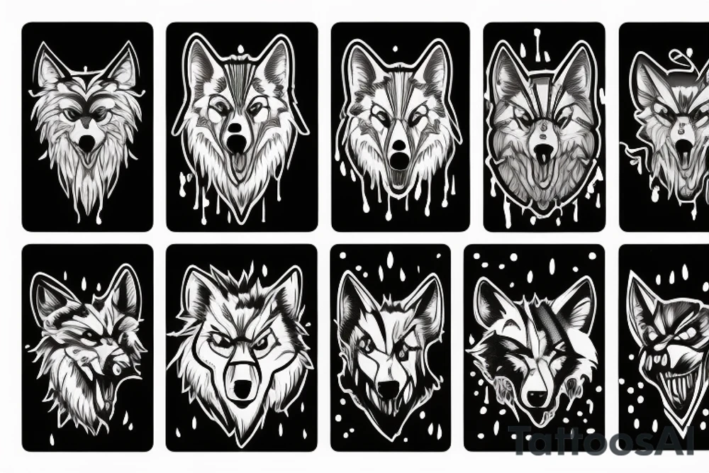wolf growling tattoo idea