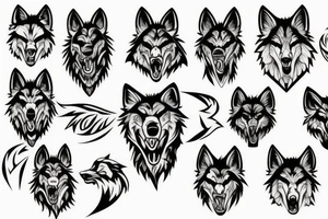 wolf growling tattoo idea