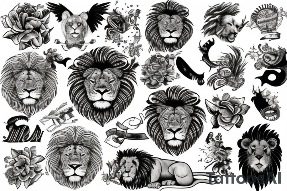 lion in pec tattoo idea
