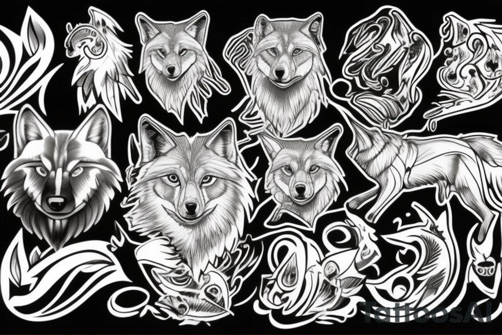 wolf in pec tattoo idea