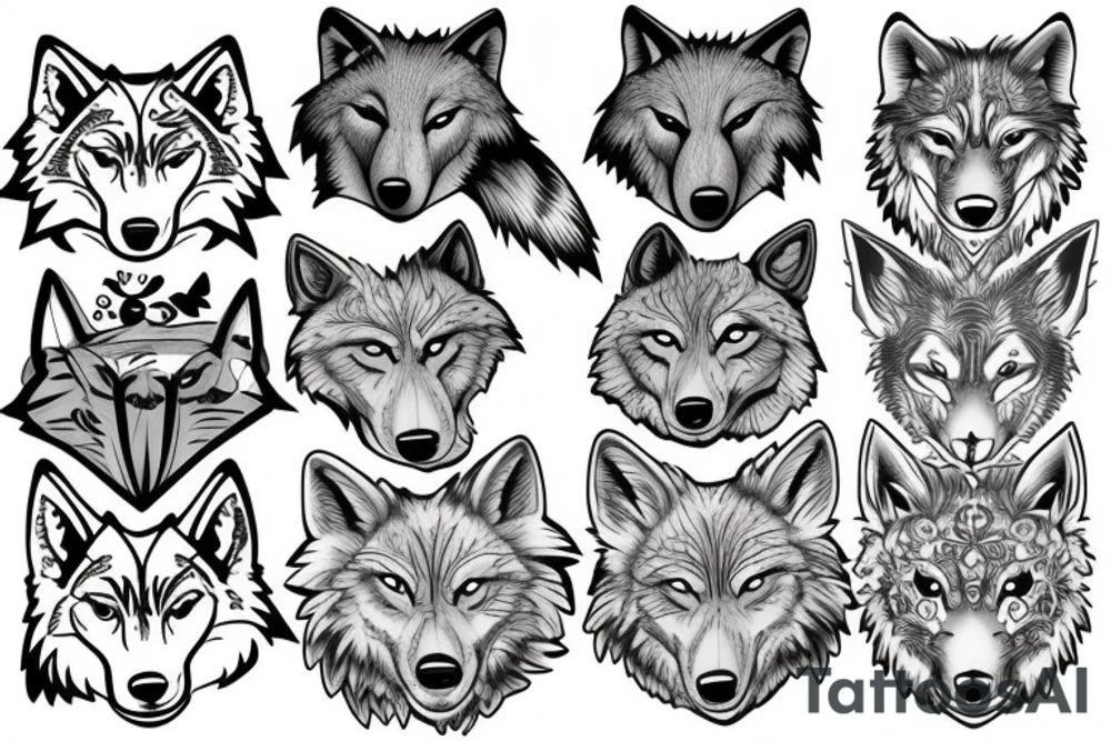 wolf in pec tattoo idea