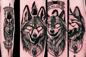 wolf hunting tattoo idea