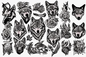 wolf hunting tattoo idea