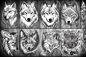 wolf hunting tattoo idea