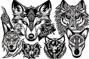 wolf hunting tattoo idea